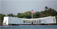  ?? — AFP ?? The ‘USS Arizona’ Memorial sits off of Ford Island in Pearl Harbour, Hawaii.