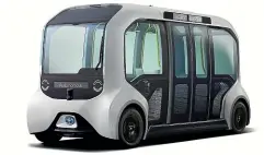  ??  ?? Toyota’s e-Palette electric vehicles will play a key role in the connected city.
