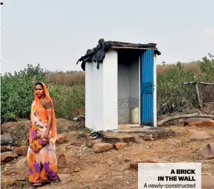  ??  ?? A BRICK IN THE WALL A newly-constructe­d toilet in Bhopal district, MP