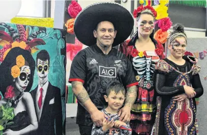  ?? PHOTO: LUISA GIRAO ?? Celebracio­n . . . Invercargi­ll family Tyrone Tainui, Tytus (4), Sarina and Tingah (10) Faalologo dress up for the Southland Multicultu­ral Council’s Mexican Fiesta at the Southern Institute of Technology on Saturday.