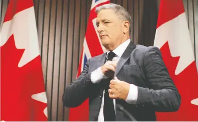  ?? CHRIS YOUNG / THE CANADIAN PRESS FILES ?? A defamation suit brought by former OPP deputy commission­er Brad Blair against Premier Doug Ford proved costly.