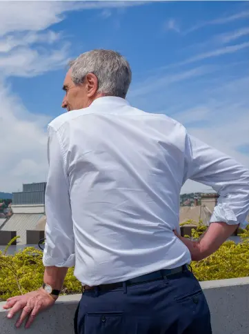  ??  ?? above Michael Ignatieff looks at the Hungarian parliament from the rooftop of the Central European University.