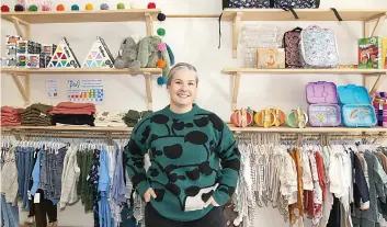  ?? ?? Pictured Is Mel Emons from The Colours Are Brighter. Call in and exchange your pre-loved kids clothes for credit and shop their quality pre-loved clothes at great prices. The program is perfect for parents wanting to source quality pre-loved clothing for pre-school.
