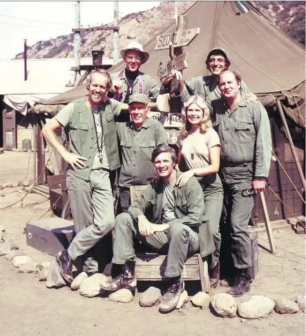  ?? FOX ?? M*A*S*H, one of the most popular series ever televised, was on the air for 11 years beginning in 1972 and achieved historic ratings numbers with its finale episode. Among its cast members were Mike Farrell, clockwise from left, as Capt. B.J. Hunnicut,...