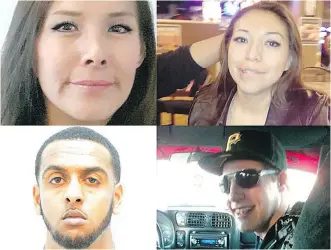  ??  ?? Clockwise from top left, homicide victims Glynnis Fox, 36, Tiffany Ear, 39, Cody Pfeiffer, 25, and Hanock Afowerk, 26.