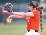  ?? STAFF FILE PHOTO BY ROBIN RUDD ?? Former Meigs County High School pitcher Ashley Rogers is expected to be the No. 3 option on Tennessee’s staff this season. The Lady Vols, ranked No. 8 in the country, open today with a pair of games at the Kickin’ Chicken Classic in Myrtle Beach, S.C.