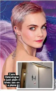  ?? ?? Cara Delevingne just plain loves sex on
a plane