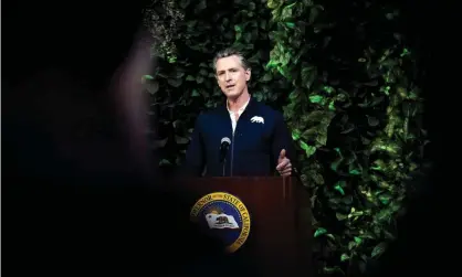  ?? Photograph: Étienne Laurent/EPA ?? Gavin Newsom in Long Beach, California on 22 February 2021.