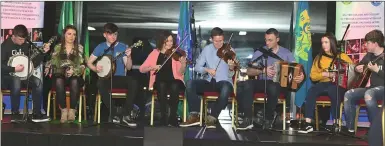  ?? Photo by John Tarrant ?? A North Cork group deliver rousing tunes at the 50thannive­rsary Scór Concert in Páirc Uí Chaoimh.