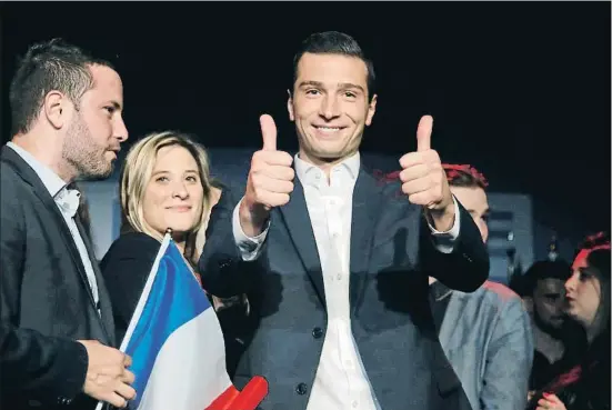  ?? CHARLES PLATIAU / REUTERS ?? Jordan Bardella, de 23 años y cabeza de lista para las europeas de Reagrupami­ento Nacional, el partido de Marine Le Pen