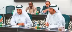  ??  ?? Thabit Al Turaifi (left) presides over the meeting in Sharjah.