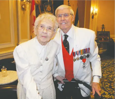  ??  ?? Second World War Calgary Highlander George Morasch, 97, visited his old battle grounds with his wife, Fern, on their 25th anniversar­y. It was only then that he began to share what he went through.