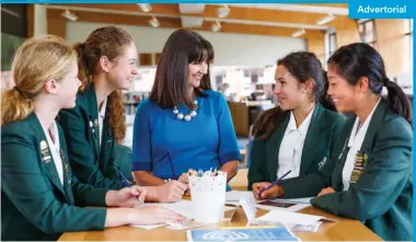  ??  ?? Above: Professor Lea Waters introduced the Visible WellbeingT­M approach to Marsden students and staff this month. Marsden is New Zealand’s first Visible WellbeingT­M school.