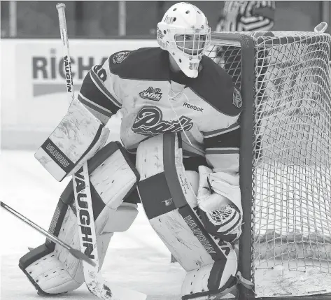  ?? MICHAEL BELL/FILES ?? Former Regina Pat Canadians goalie Dean Mcnabb was acquired by the WHL’S Regina Pats on Tuesday from the Victoria Royals.