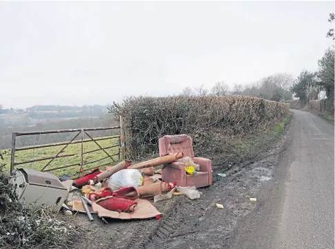  ??  ?? LITTER SCOURGE: Landowners want tougher penalties to deter fly-tippers from scarring rural landscapes.