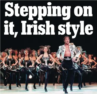  ??  ?? Lord of the dance: Riverdance star Michael Flatley leads Irish step dancers