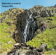  ??  ?? Waterfall at head of Tongue Gill.