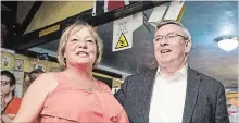  ?? BOB TYMCZYSZYN THE ST. CATHARINES STANDARD ?? St. Catharines council voted not to fill the vacancy left by Merritton Coun. Jennie Stevens, pictured with Jim Bradley, after she won the St. Catharines riding in Thursday’s provincial election.