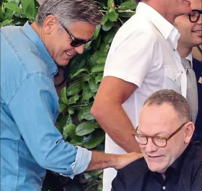  ??  ?? Pushing the boat out: Benedict Emmerson (right) with George Clooney at the star’s wedding in Venice. Now he has shocked the legal world by quitting the UK child abuse inquiry, as has his junior Elizabeth Prochaska (inset)