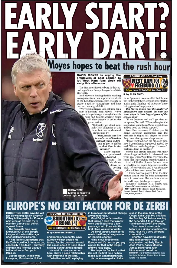  ?? ?? ■
SHOWTIME: Moyes is ready to deliver right on cue (Ita)