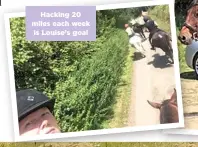  ??  ?? Hacking 20 miles each week is Louise’s goal