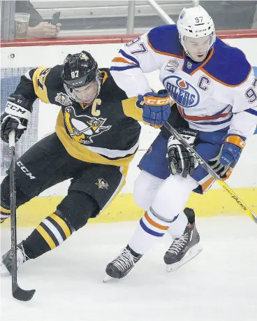  ?? GENE J. PUSKAR / THE CANADIAN PRESS ?? A matchup between Sidney Crosby’s Penguins and Connor McDavid’s Oilers might give the NHL the kind of marquee Stanley Cup final the league hasn’t seen in years.