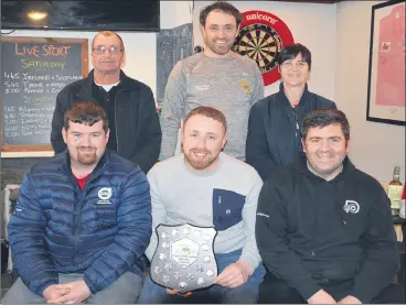  ?? (Pic: P O’Dwyer) ?? Winners of the Kevin ‘Kappa’ Quinn Memorial Poc Fada, held last Saturday - DJ Kiely, Rohan O’Callaghan and Laurence Kiely, with, back row: Sean Quinn, Denis Gallagher and Helena Quinn. 1st prize was sponsored by Bill O’Flynn of Bofsportsw­ear.