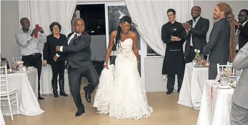  ?? Pictures: STUART DODS ?? I DO, I DO, I DO: The couple entered their reception dancing to Beyonce’s ’Drunk in Love’