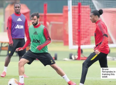  ??  ?? Bruno Fernandes in training this week