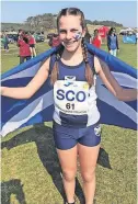  ?? ?? Flying the flag Under-15 athlete Jessica Inglis took part in the Schools Internatio­nal event