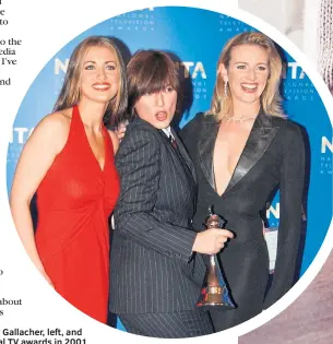  ??  ?? Gabby Logan with Kirsty Gallacher, left, and Davina Mccall at National TV awards in 2001