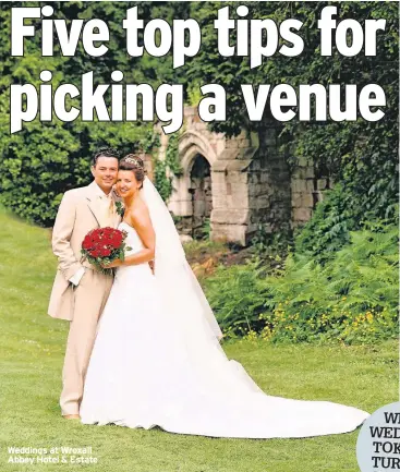  ??  ?? Weddings at Wroxall Abbey Hotel & Estate