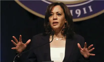  ??  ?? ‘Harris is talking about financial industry abuses, but she’s doing fundraiser­s with a Wells Fargo executive.’ Photograph: Vernon Ogrodnek/ AP