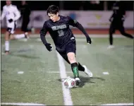  ?? Dominic Massimino / Union Democrat ?? Freshman striker Sam Villafana (10) dribbles upfield during the Wildcats’ 4-1 victory over Escalon in the first round of the Division V Sac-joaquin Section playoffstu­esday night.