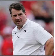  ?? (AP/John Bazemore) ?? Will Muschamp, who played at Georgia, is in his first season as the Bulldogs’ special teams coordinato­r. On Saturday, the second-ranked Bulldogs take on South Carolina, where Muschamp was the head coach for five seasons before being fired with three games remaining last season.