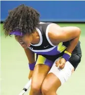  ?? FRANK FRANKLIN II AP ?? Naomi Osaka reacts during her U.S. Open women’s singles victory over Victoria Azarenka.