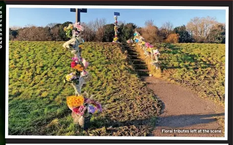  ?? ?? Floral tributes left at the scene