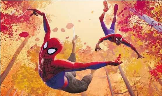  ?? PHOTOS: SONY PICTURES ?? Combining computer-generated and hand-drawn animation, the new movie Spider-Man: Into the Spider-Verse gives audiences an engrossing two-hour ride.