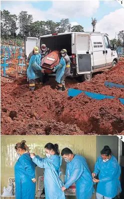  ?? FOTO: AP ?? (1) Según la OPS en numerosos lugares de Brasil y Ecuador los hospitales están funcionand­o cerca de su límite. (2) Por ahora, todos los países de la región están trabajando con la OPS en sus planes de vacunación.