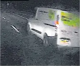  ??  ?? Top: The scene of the fatal incident. Above: The CCTV image of the van released by Police Scotland.