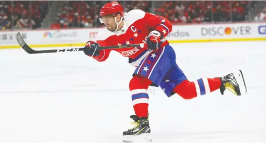  ?? PATRICK SMITH/GETTY IMAGES ?? Next season is the final year of the 13-year, Us$124-million extension Alex Ovechkin signed in 2008 but the winger shows no signs of slowing down.