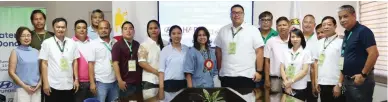  ??  ?? HARI Foundation Inc. executives led by president Maria Fe Perez-Agudo (10th from left) and Tanay officials led by Mayor Rex Tanjuatco (8th from right) take the Rainwater Harvesting Project to the next level by supplying water to more communitie­s in Tanay