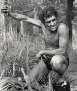  ??  ?? ABOVE: Michael Peter Fomenko in full Tarzan mode. FACING PAGE: Gottfried Scholenate­uer, the bell ringing hermit of Saalfelden, photograph­ed in 1955.