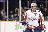  ?? Mark Zaleski / Associated Press ?? Capitals star Alex Ovechkin, who is Russian, called for ‘no more war’ after his native country invaded the Ukraine earlier this week.