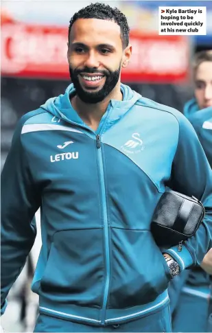  ??  ?? >
Kyle Bartley is hoping to be involved quickly at his new club
