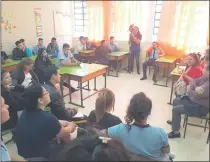  ??  ?? Los alumnos del colegio María del Carmen Morales de Lambaré, que lograron la salida de Felicia Vázquez.