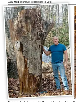  ??  ?? Raw product: James with the oak trunk and how it took shape