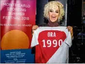  ?? (Photo Philip Ducap/SBM) ?? En 2018, invitée du Monte Carlo Sporting Summer Festival, Rita Ora était repartie avec un maillot de l’AS Monaco floqué de son année de naissance. Le mettra-t-elle dans ses valises pour son retour en Principaut­é ?