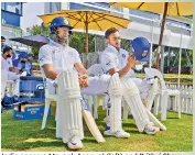  ?? — BCCI ?? India openers Mayank Agarwal (left) and Prithvi Shaw get ready to take the field.