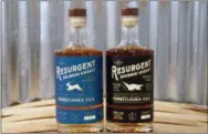  ?? PHOTO BY EMILY RYAN ?? Choose from two types of Resurgent Bourbon, both aged and bottled in Elverson.